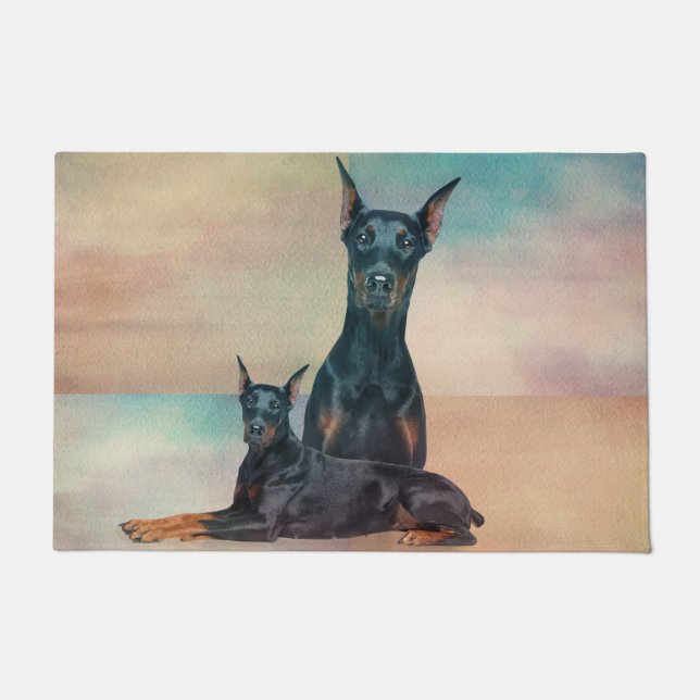 Dobermann - DobermannPinscher Fußmatte (Vorderseite)