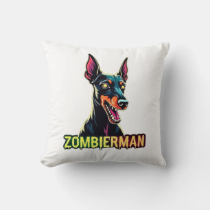 Dobermann Dobie Doby Dobermann Zombie Hund Hallowe Kissen