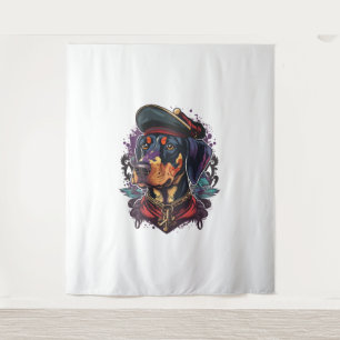 Dobermann Dog Pirate Wandteppich