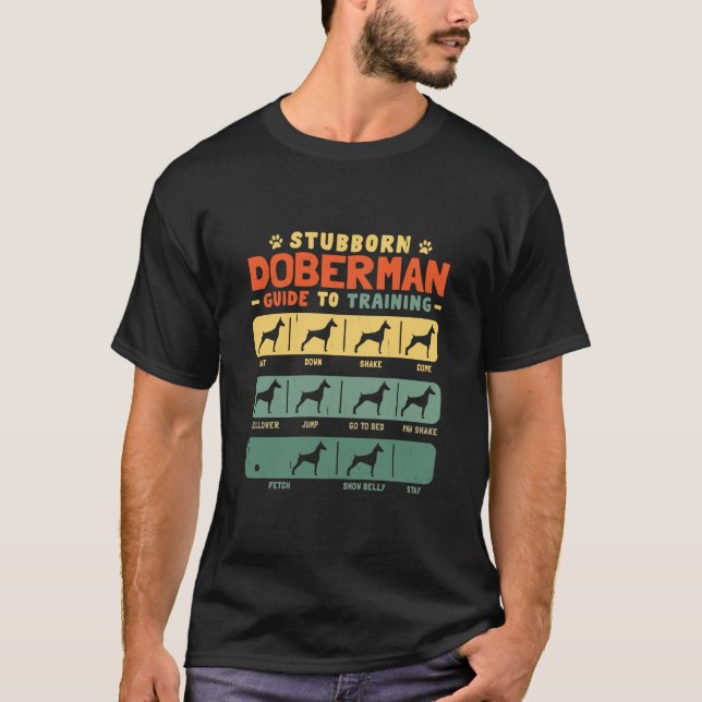 Dobermann Funny Guide to Training T-Shirt (Vorderseite)