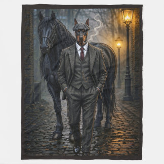 Dobermann Gangster Fleecedecke
