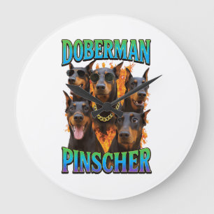 Dobermann große wanduhr