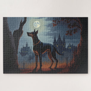Dobermann Halloween Gruselig