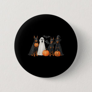 Dobermann Halloween Kostüm Spaß Dobermann Hallowee Button