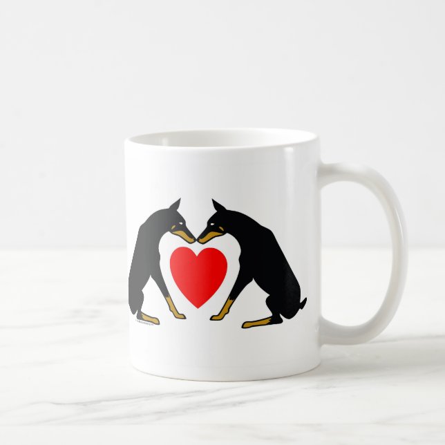 Dobermann-Herz Kaffeetasse (Rechts)
