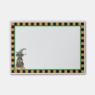 Dobermann-Hexe Post-it Klebezettel