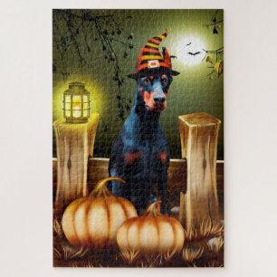 Dobermann-Hund Halloween-Puzzle