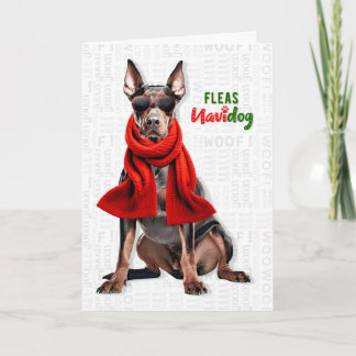 Dobermann-Hund Lustige Flöhe Navidog Weihnachten