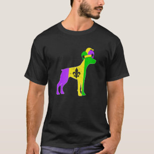 Dobermann-Hund Mardi Gras Karneval Lustiger Welpe T-Shirt