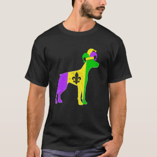 Dobermann-Hund Mardi Gras Karneval Lustiger Welpe  T-Shirt