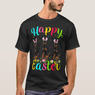 Dobermann-Hund Ostern Ei Hase Dobermann Glücklich T-Shirt