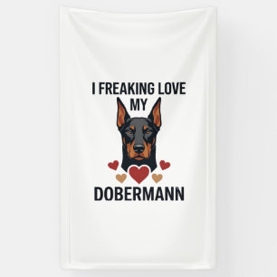 Dobermann Hund rote Herzen lieben_1 Banner