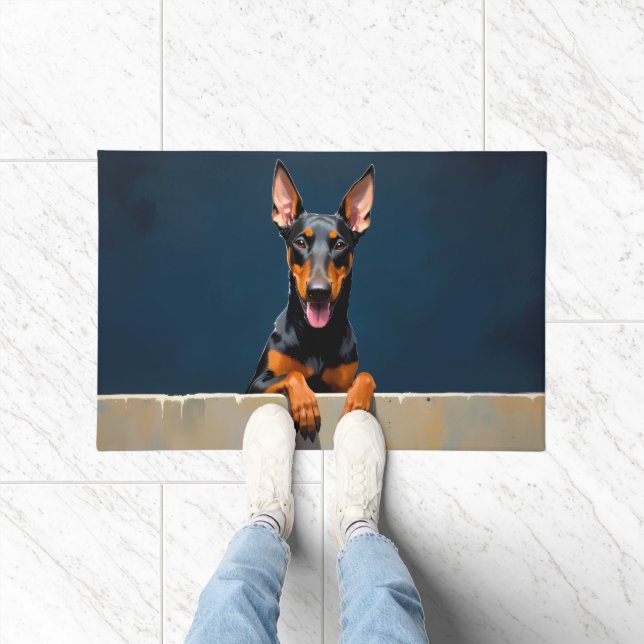 Dobermann-Hund-Türmatte-Kunst Fußmatte (Indoor)