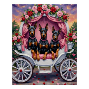 Dobermann Hund Valentinstag Poster