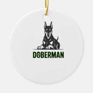 Dobermann-Hund-Vektor 2 Farben Keramik Ornament