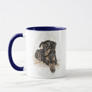 Dobermann-Hundenatürliche Ohren Tasse