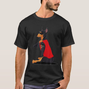 Dobermann Ich liebe Mama tätowierter Hund Mami Mut T-Shirt