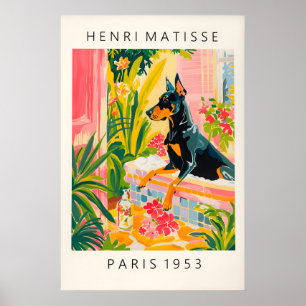 Dobermann im Badewannen-Kunstdruck Lustiger Hunde- Poster