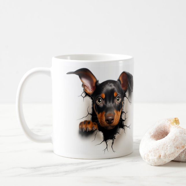 Dobermann   kaffeetasse (Mit Donut)