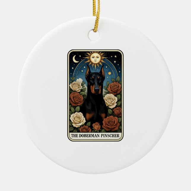 Dobermann Keramik Ornament (Vorne)