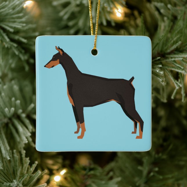 Dobermann Keramikornament (Baum)