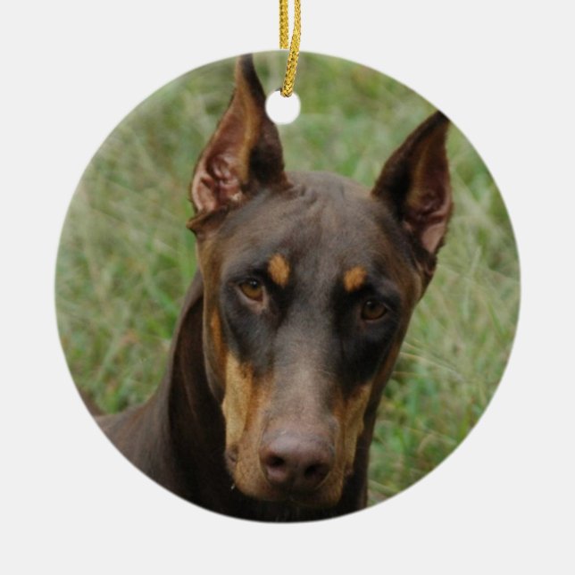 Dobermann Keramikornament (Vorne)