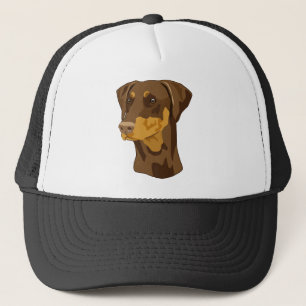Dobermann-Kopf, Rot, Uncropped Truckerkappe