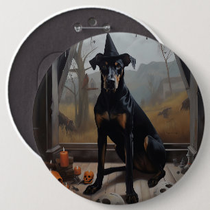 Dobermann-Kürbisse Halloween Gruselig Button