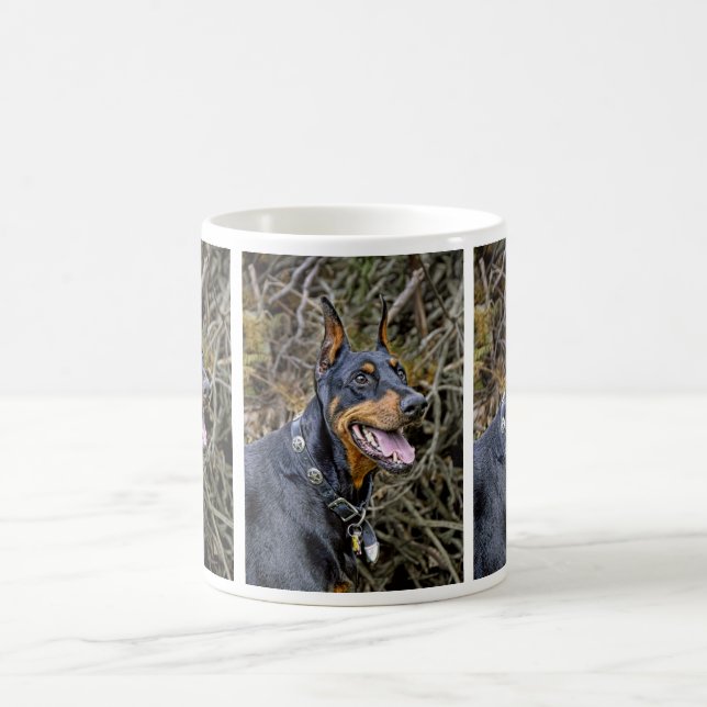 Dobermann-Lächeln-Tasse Kaffeetasse (Mittel)