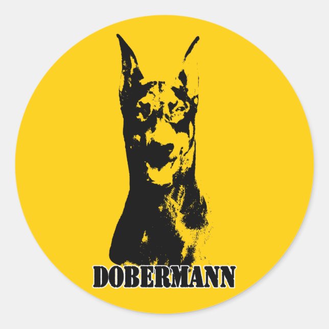 Dobermann-Leiter Runder Aufkleber (Vorderseite)