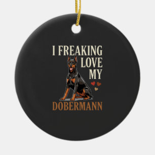 Dobermann Liebhaber Hundeliebhaber Keramik Ornament