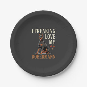 Dobermann Liebhaber Hundeliebhaber Pappteller