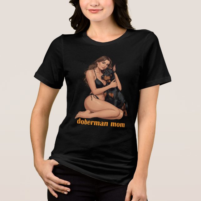 Dobermann-Mama Tri-Blend Shirt (Vorderseite)