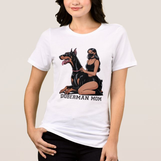 Dobermann-MUTTER Tri-Blend Shirt (Vorderseite)