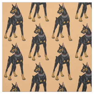  Dobermann oder Doberman Pinscher dog Fabric Stoff