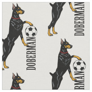 Dobermann oder Doberman Pinscher dog Fabric Stoff