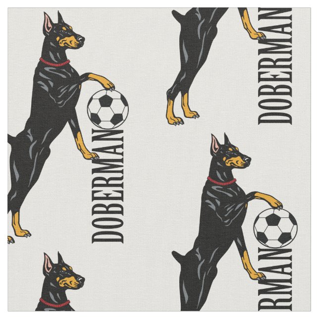 Dobermann oder Doberman Pinscher dog Fabric Stoff (Nahaufnahme)
