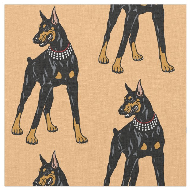 Dobermann oder Doberman Pinscher dog Stoff (Nahaufnahme)
