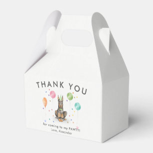 Dobermann Pawty Puppy Dog Birthday Vielen Dank Geschenkschachtel