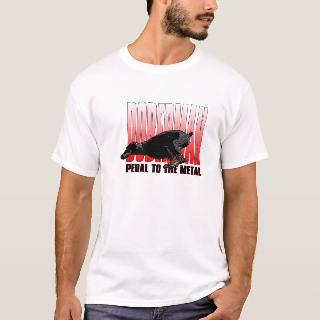 Dobermann, Pedal zum Metall T-Shirt (Vorderseite)