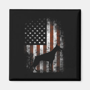Dobermann Pinscher Amerikanische Flagge Patriotisc Magnet