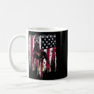 Dobermann Pinscher Amerikanische Flagge USA Toll Kaffeetasse