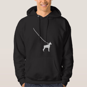 Dobermann Pinscher an der Leine Hund Haustier Nie Hoodie