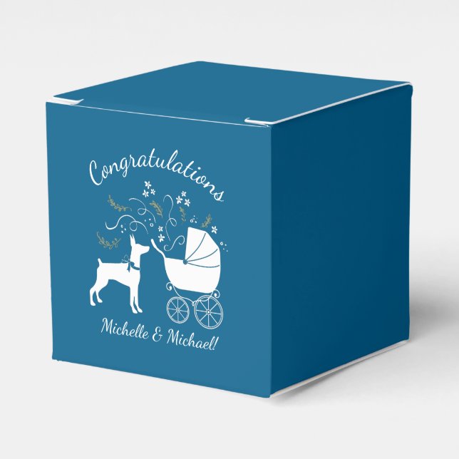Dobermann Pinscher Baby Shower Puppy Dodge Doberma Geschenkschachtel (Vorderseite)