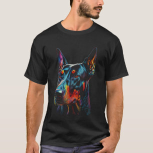 Dobermann Pinscher Bunte Hundemama Vater Männer F T-Shirt