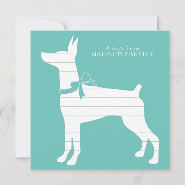 Dobermann Pinscher Dog Welpe Dobermann Dankeskarte (Vorderseite)