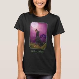 Dobermann Pinscher Fantasy-Orchideen Hund Kunst  T-Shirt