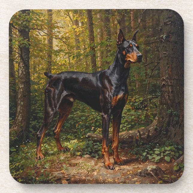 Dobermann Pinscher Getränkeuntersetzer (Vorderseite)