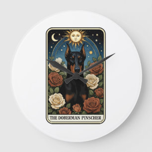 Dobermann Pinscher Große Wanduhr