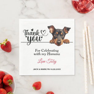Dobermann Pinscher Hochzeit Danke Serviette